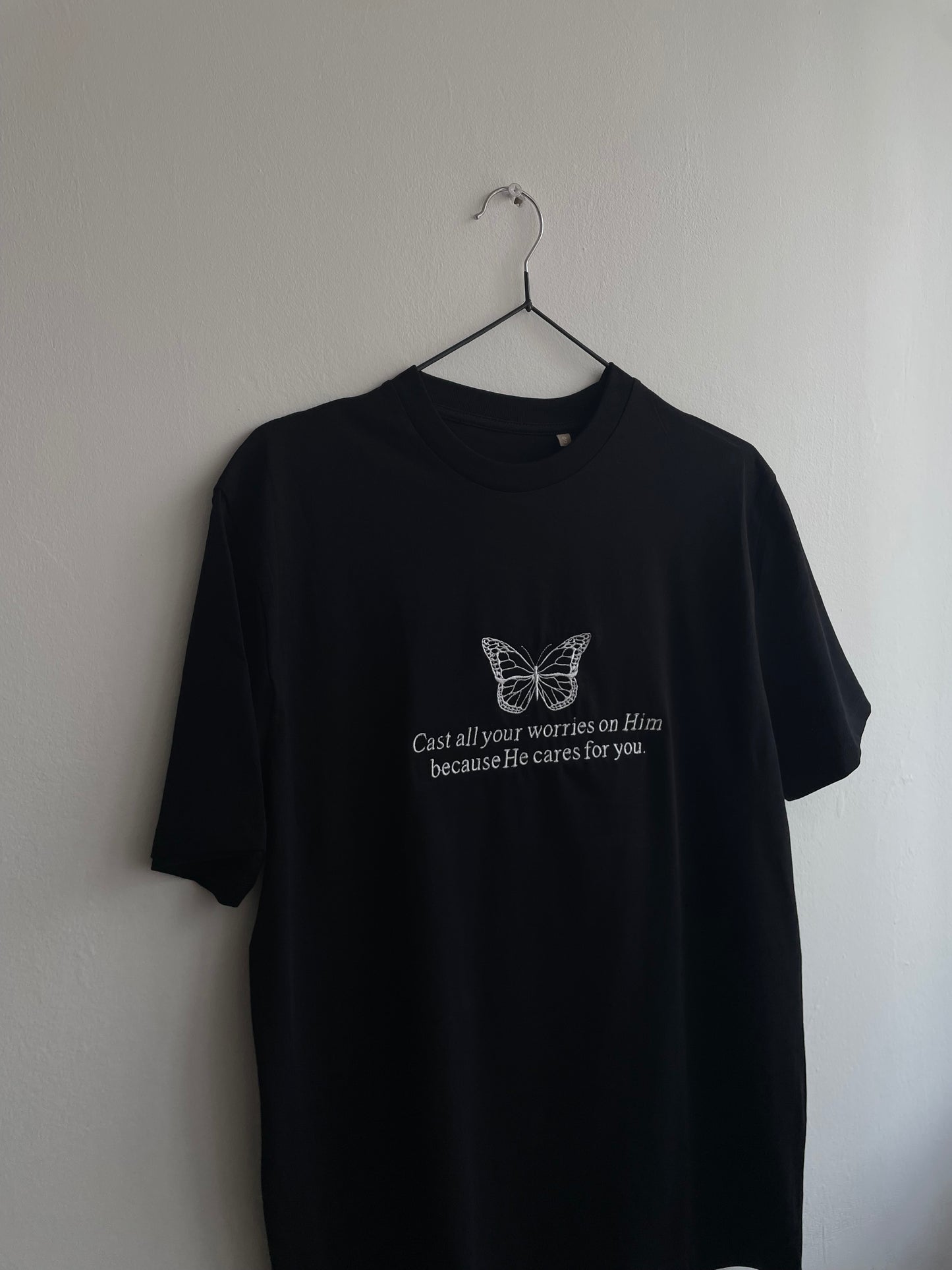 Cast all your worries - embroidered t-shirt
