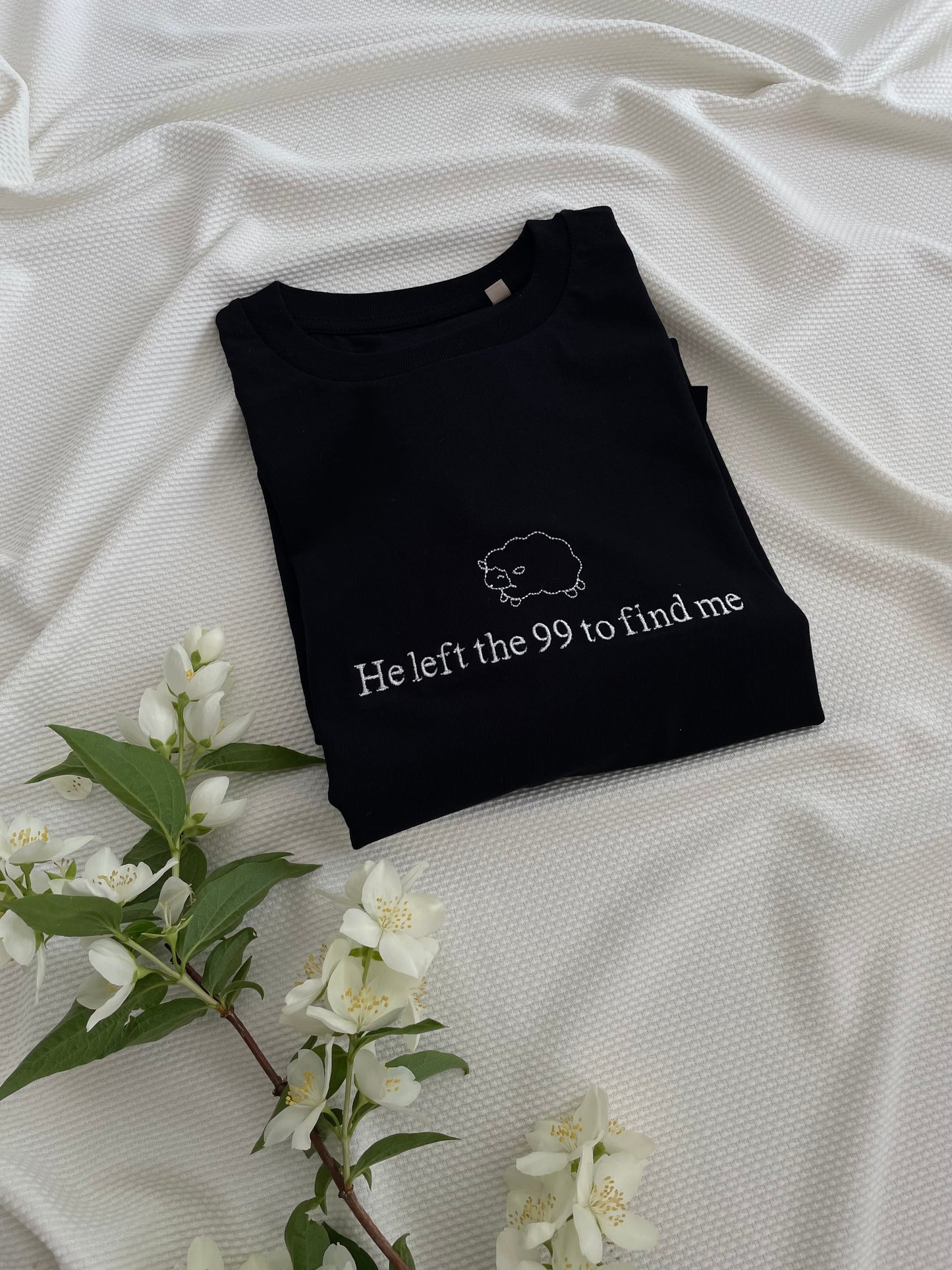 He left the 99 - embroidered t-shirt