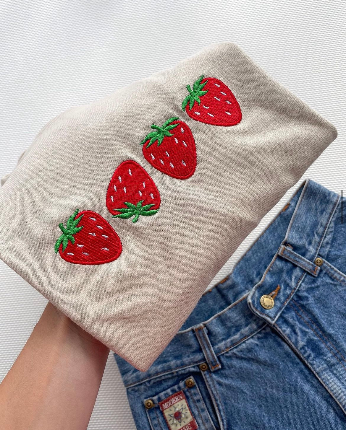 Strawberry Embroidered T-shirt