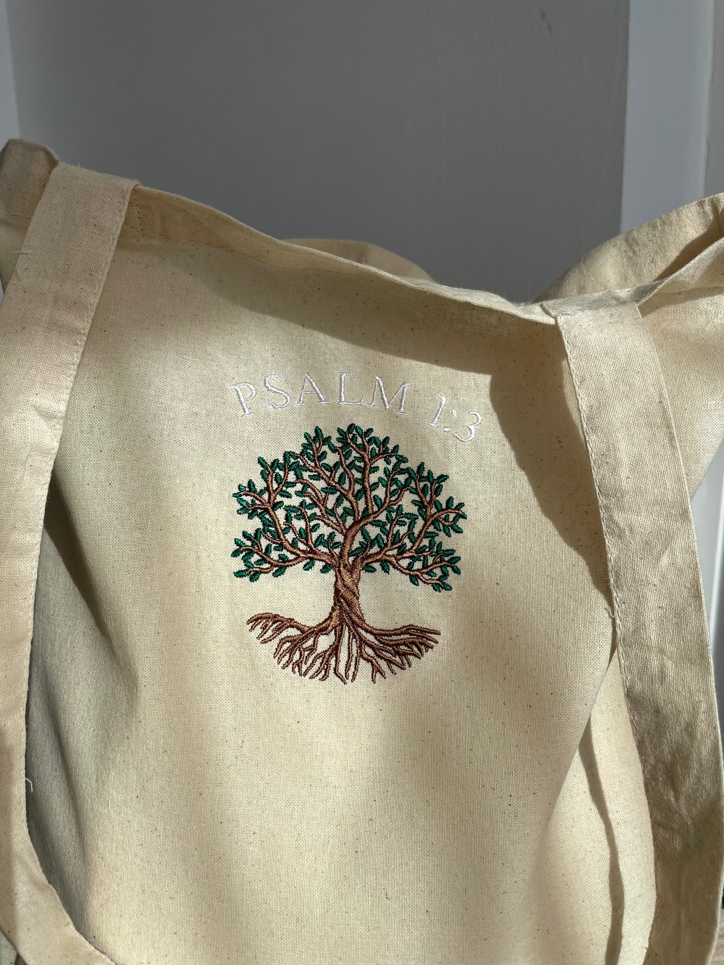 Psalm 1:3 Embroidered Tote Bag