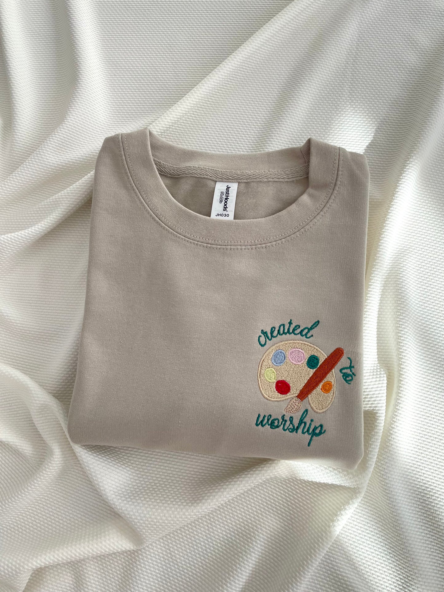 Created To Worship Embroidered Sweatshirt