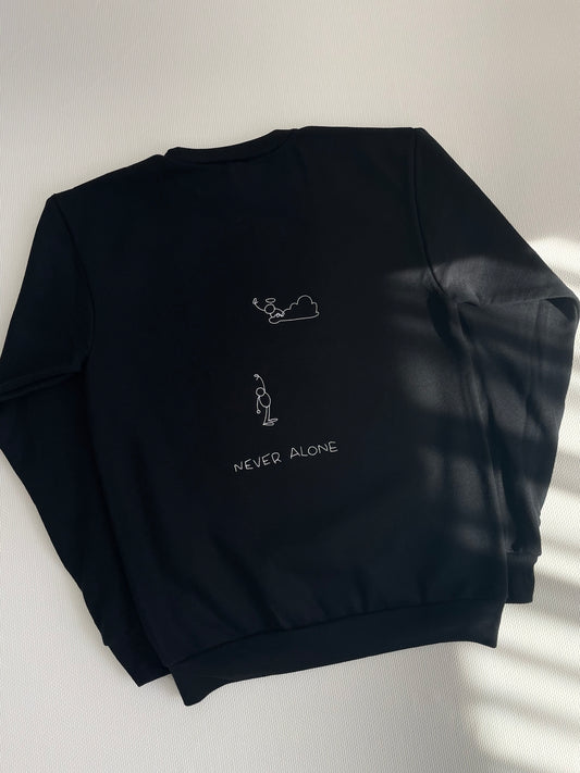 Never Alone Embroidered Sweatshirt