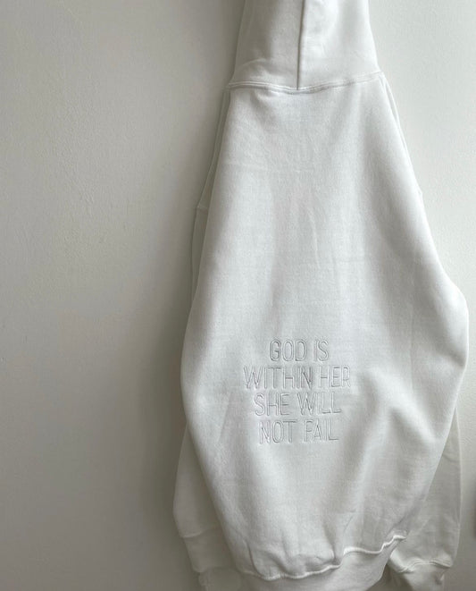 God is Within Her Embroidered Hoodie