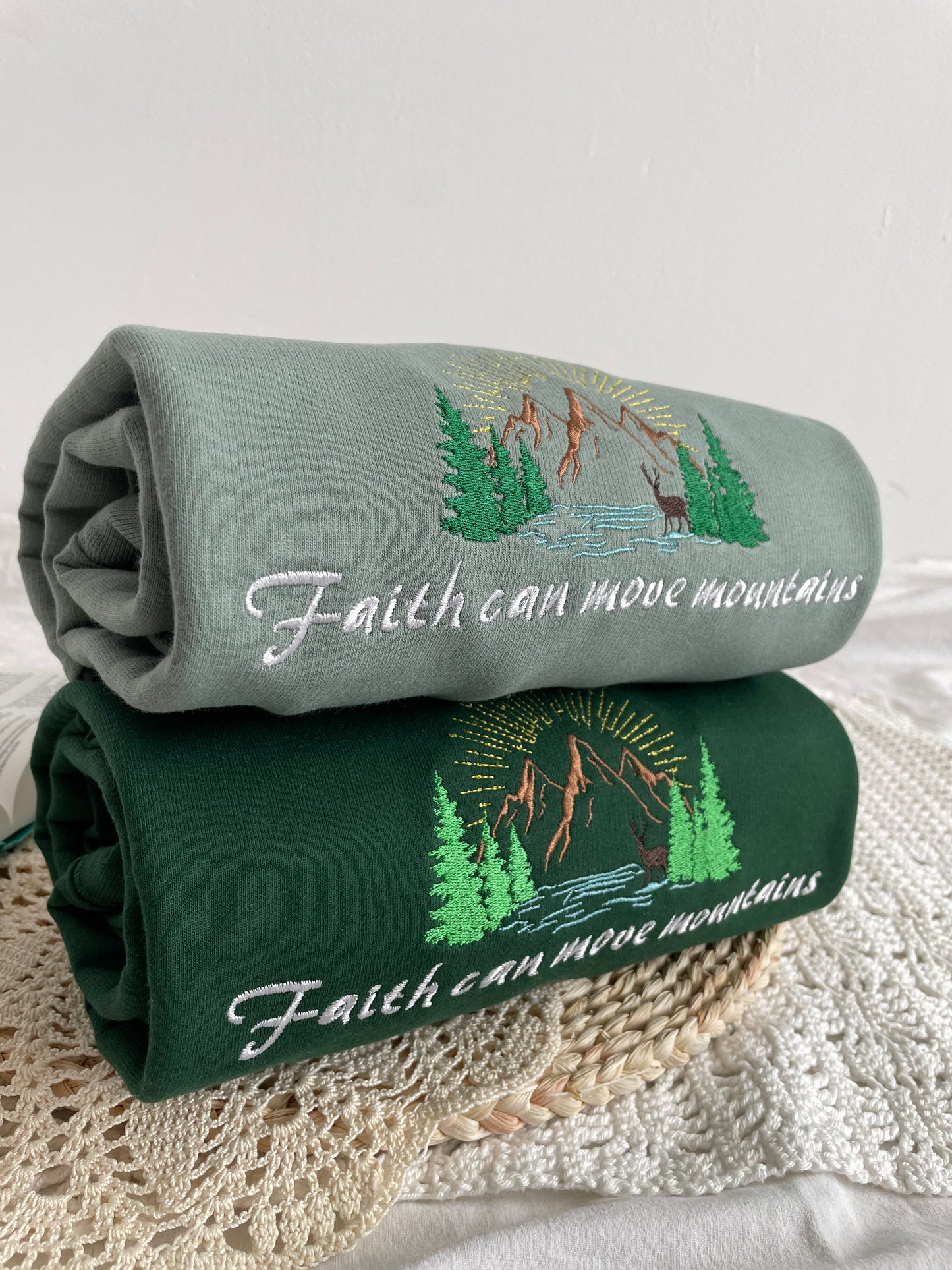 Faith Can Move Mountains Embroidered Sweatshirt (CREWNECK)