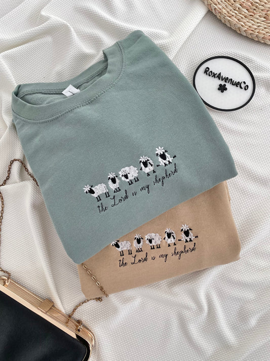 The Lord is my Shepherd Embroidered Sweatshirt