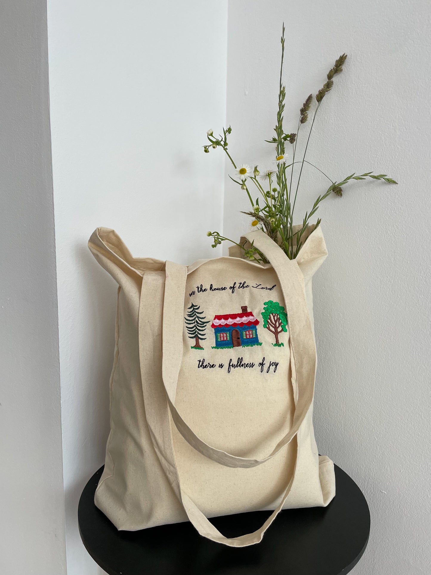 Fullness of joy Embroidered Tote Bag