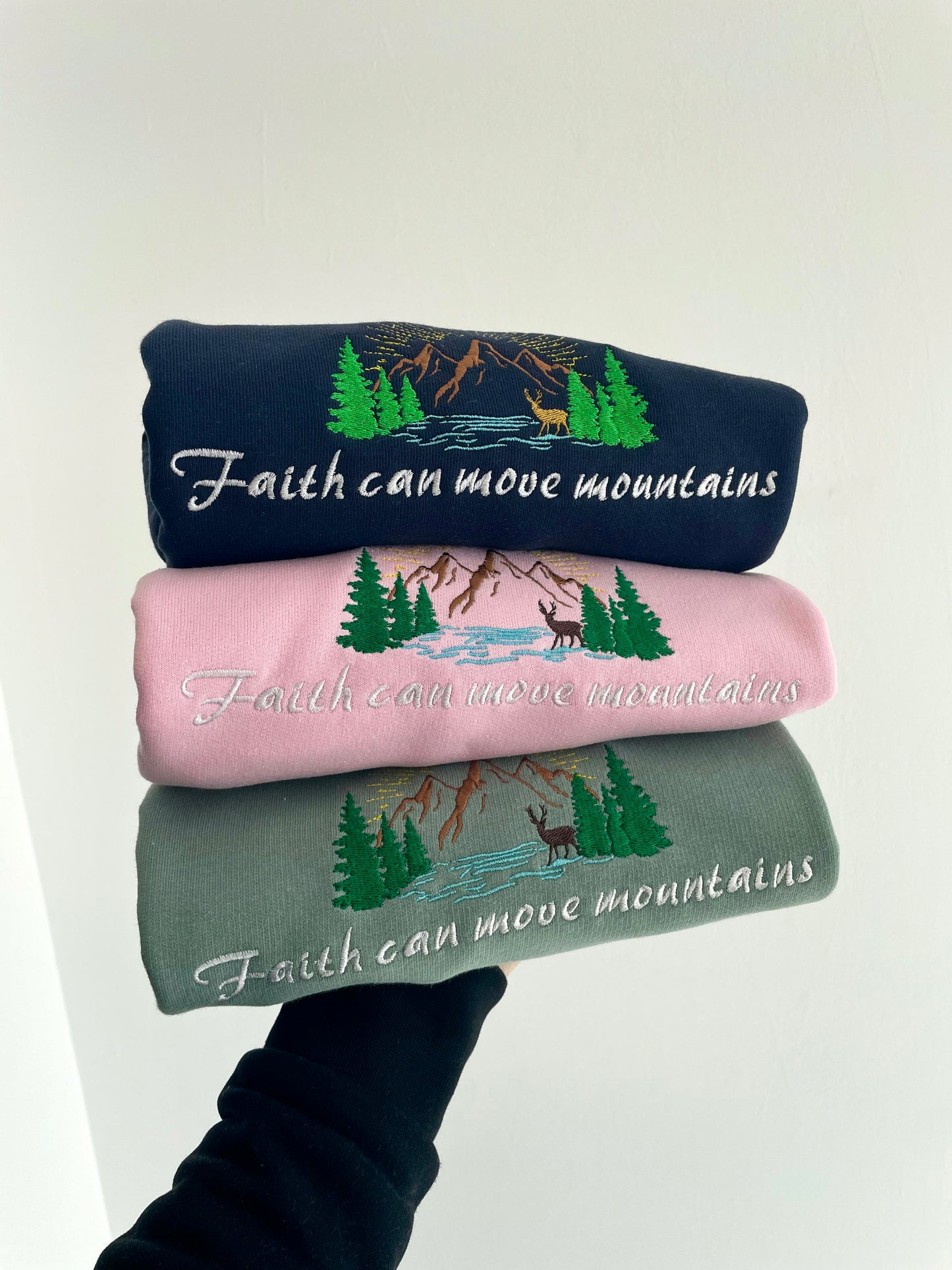 Faith Can Move Mountains Embroidered Sweatshirt (CREWNECK)