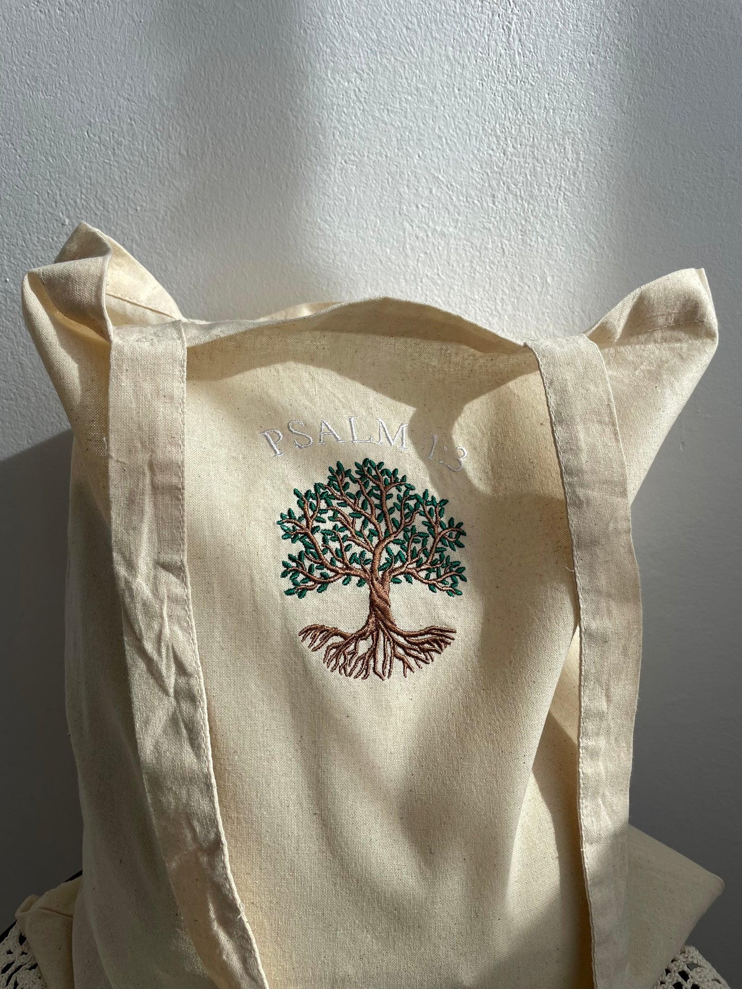 Psalm 1:3 Embroidered Tote Bag