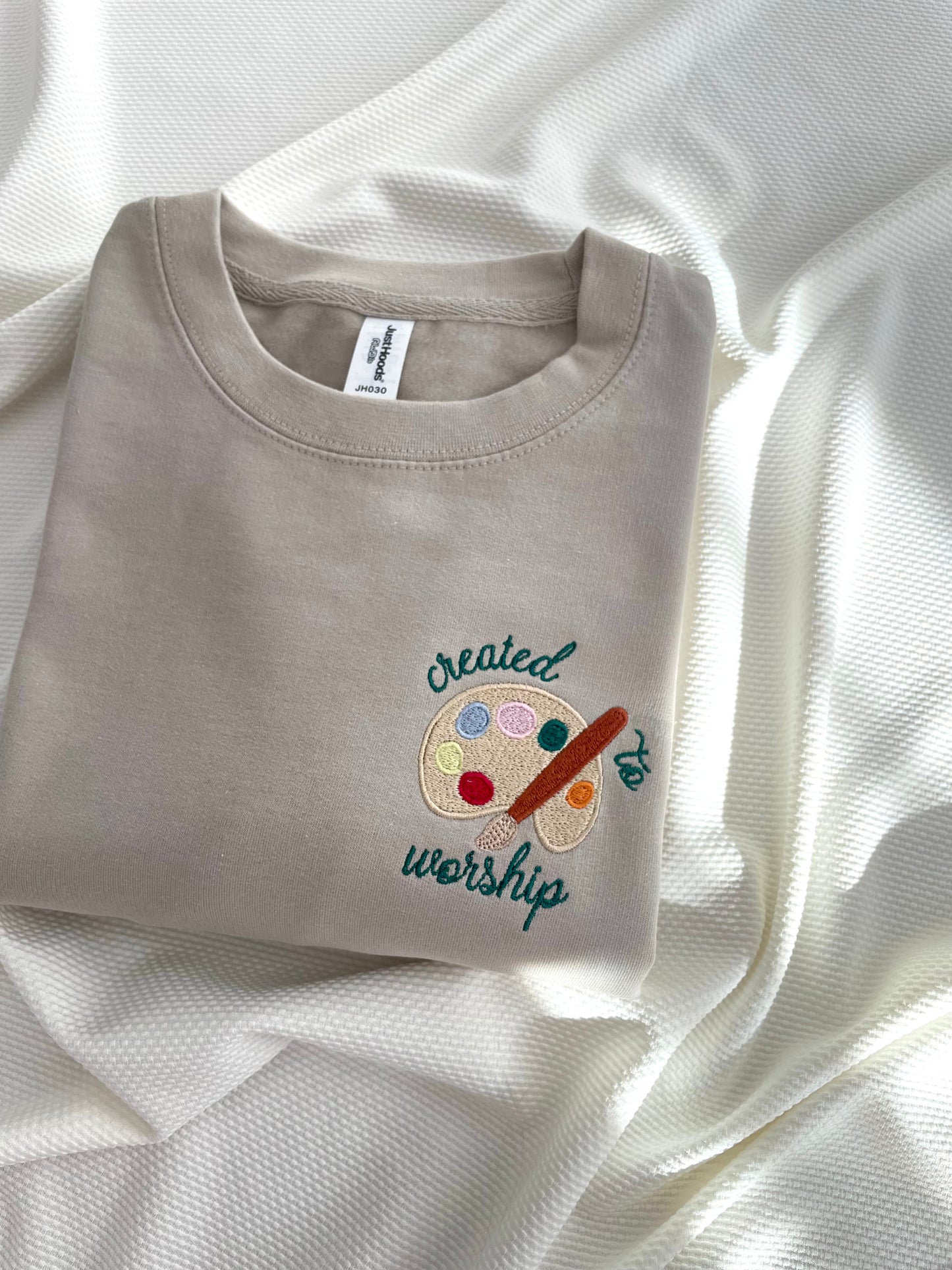 Created To Worship Embroidered Sweatshirt