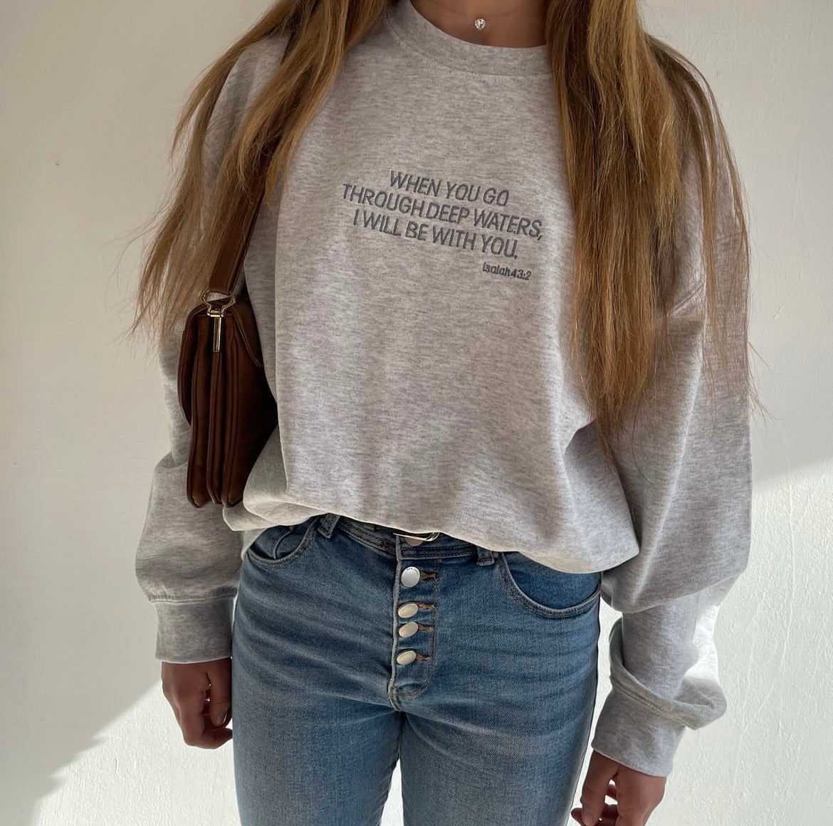 Isaiah 43:2 Embroidered Sweatshirt